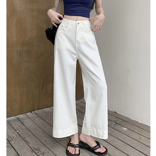 Laterme S-7XL 3 สี ผู้หญิงกางเกงยีนส์ ขายาว เอวสูงทรงกระบอกใหญ่
