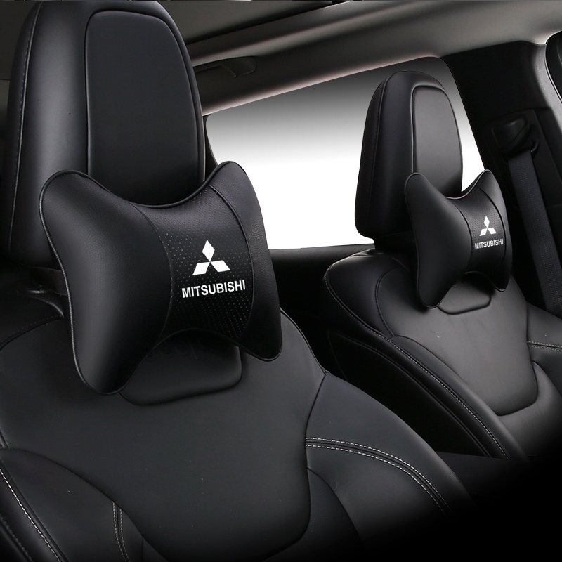 Breathable หนัง Headrest หมอนรองคอรถหัวคอหมอนสําหรับ Mitsubishi ASX RVR Pajero Sport Outlander PHEV 