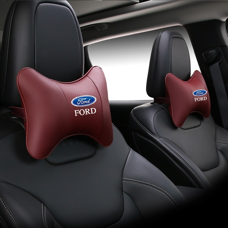 Breathable หนัง Headrest หมอนรองคอรถหัวคอหมอนสําหรับFord Focus 2 MK1 MK3 Mondeo MK4 Fiesta MK7 Fusio