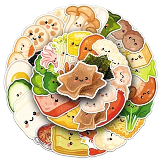 น่ารัก 50 ชิ้นการ์ตูน Hotpot สติกเกอร์อาหารสําหรับโทรศัพท์/แล็ปท็อป/เศษกระดาษ/ศิลปะ/สติกเกอร์หมวกนิรภัย Graffiti กันน้ํา DIY