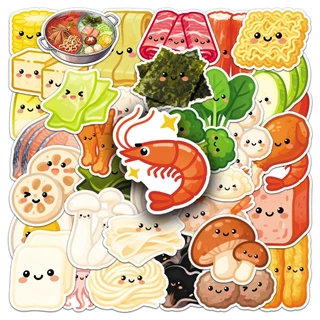 น่ารัก 50 ชิ้นการ์ตูน Hotpot สติกเกอร์อาหารสําหรับโทรศัพท์/แล็ปท็อป/เศษกระดาษ/ศิลปะ/สติกเกอร์หมวกนิรภัย Graffiti กันน้ํา DIY