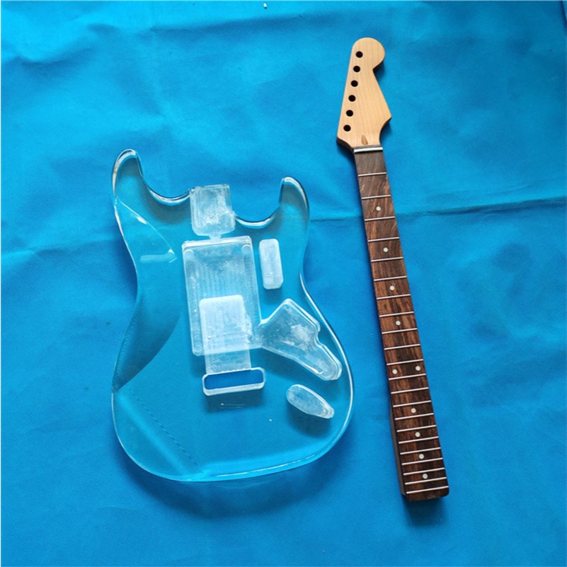 กึ่งสําเร็จรูป 6 สาย ST กีตาร์ไฟฟ้า,อะคริลิค Body & คั่ว Maple คอ Diy กีตาร์ชุด HG485-2