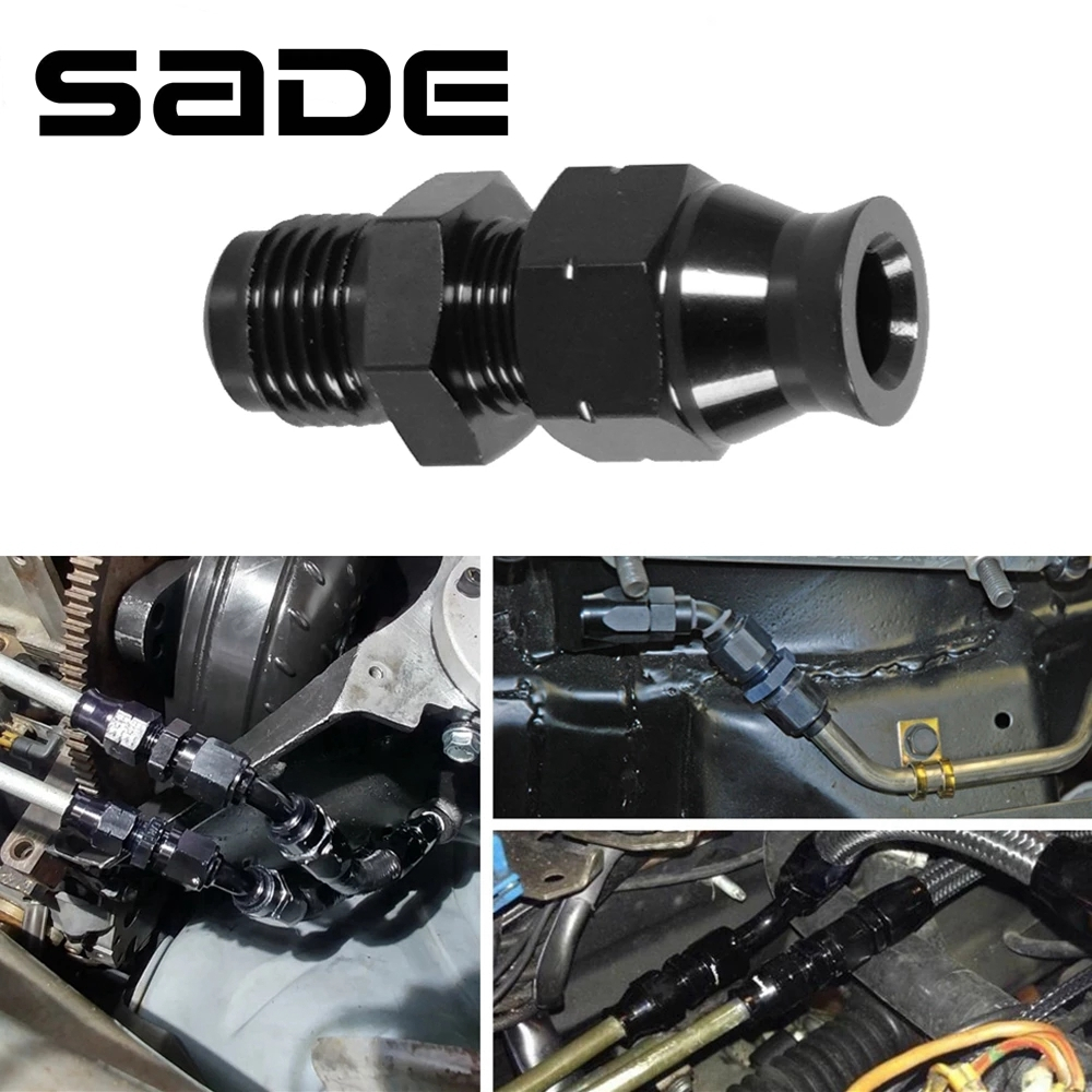 SADE อะแดปเตอร์เชื่อมต่อท่อน้ํามันเชื้อเพลิง AN6 Male Flare to 3/8 นิ้ว หรือ 5/16 นิ้ว สีดํา