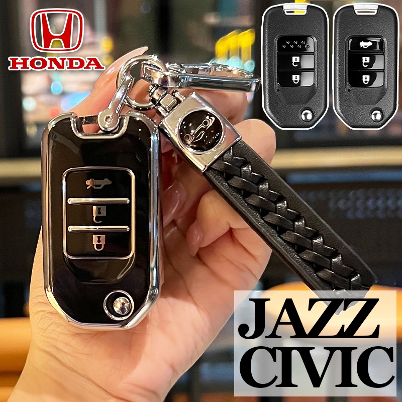 เคสกุญแจรีโมทรถยนต์ Honda Jazz/Civic รุ่น GK 2019, FB 2014 พร้อมปลอกพวงกุญแจ