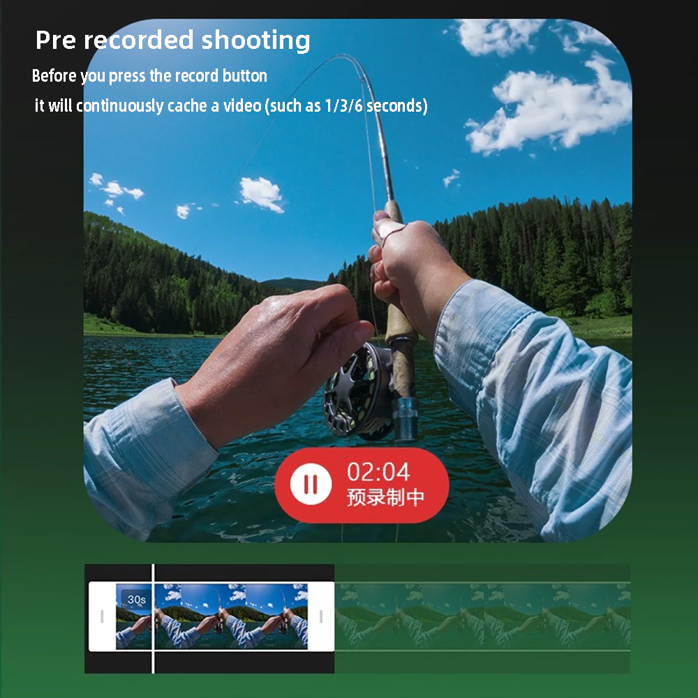 กล้องแอคชั่น Action Camera ขนาดเล็ก 4K/30FPS กล้องวิดีโอดิจิทัล 30M กันน้ํา เชื่อมต่อ WiFi กล้องติดหมวกกันน็อค thumbnail 8