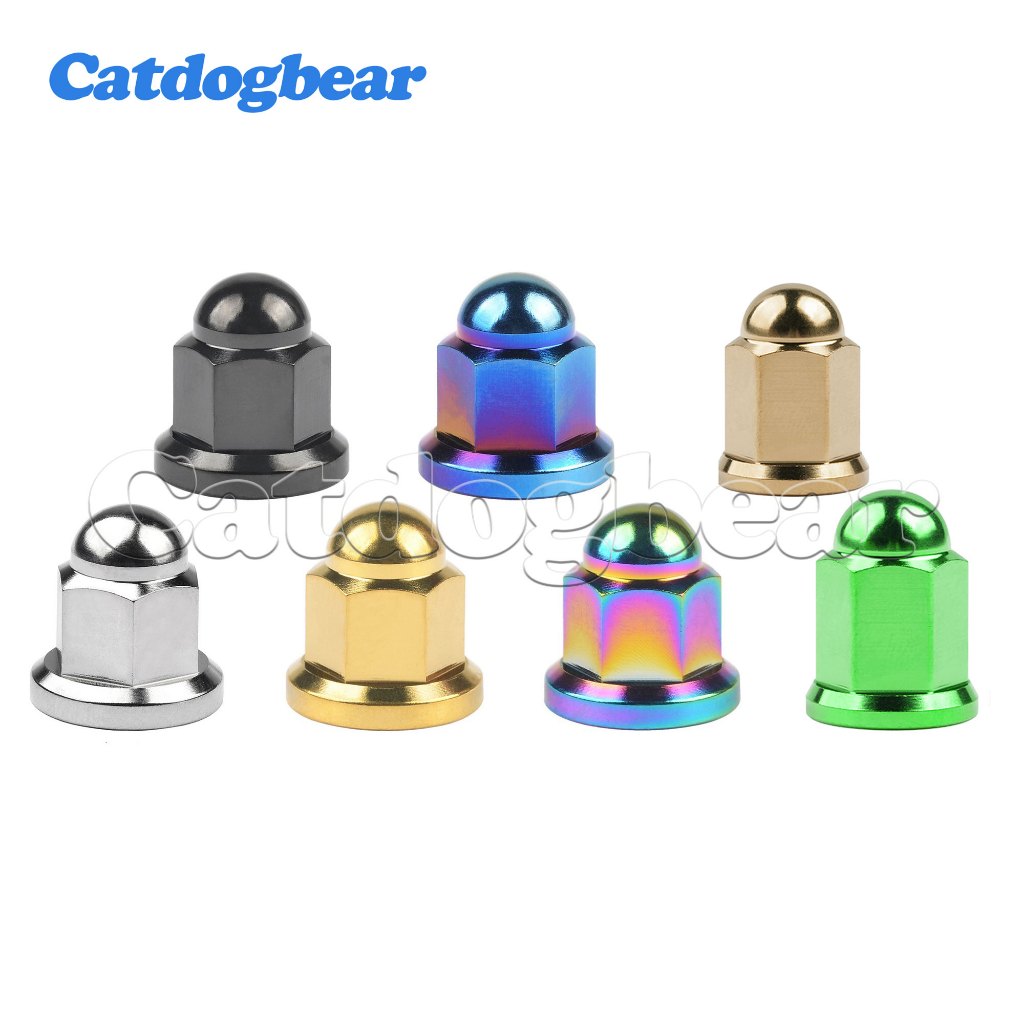 Catdogbear ไทเทเนียม Ti Nut M6 Pitch 1.0 มม.M8/M10 Pitch 1.25 มม.หัวโดมหน้าแปลนล็อคถั่วสําหรับจักรยา