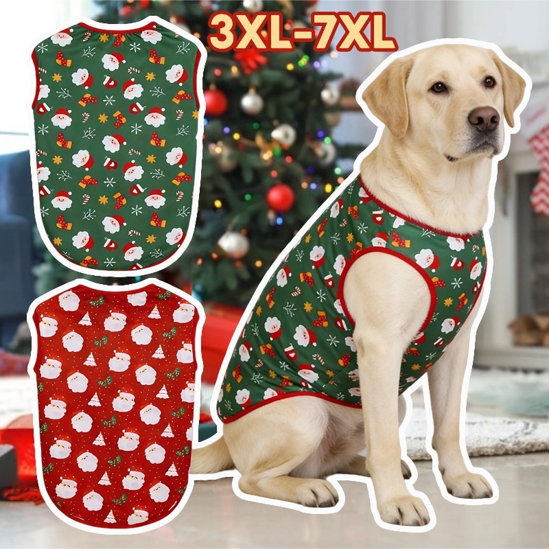 【พร้อมส่ง】เสื้อหมาใหญ่ ชุดหมา ชุดสุนัข เสื้อกั๊กสุนัขขนาดใหญ่คริสต์มาส  3XL-7XL