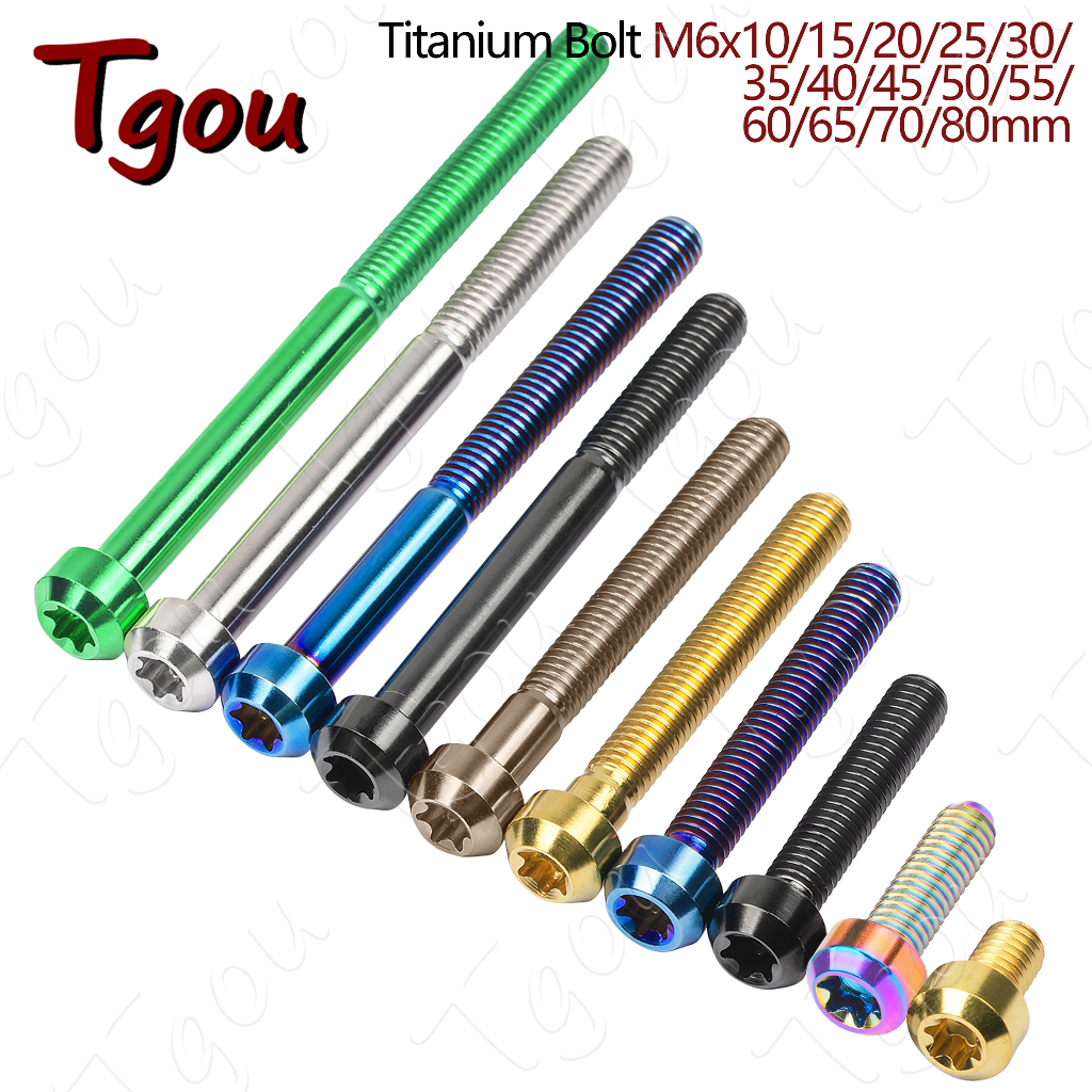 Tgou สลักเกลียวถ้วยคอไทเทเนียม M6x10 15 20 25 30 35 40 45 50 60 65 70 80 มม.