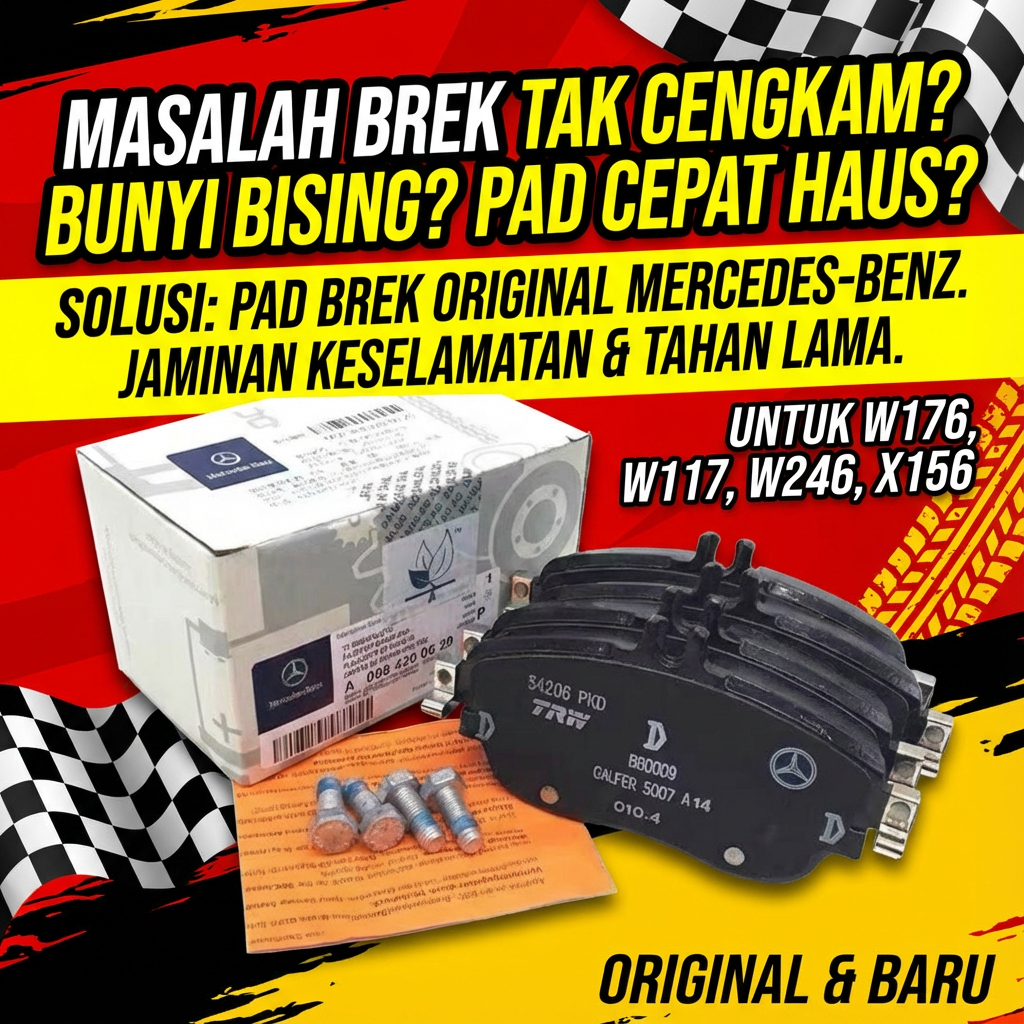 ผ้าเบรคหน้า MERCEDES-BENZ M270 W176 A180 A200 A250 W177 W246 B180 B200 W117 CLA 180 CLA 200 W156 GLA 180 0084200620