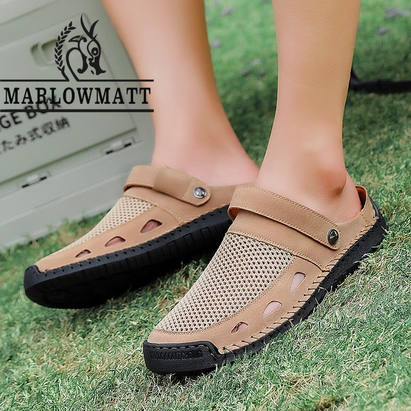 Marlowmatt شبشب رجالي جلد مضاد للانزلاق والماء — صورة 2