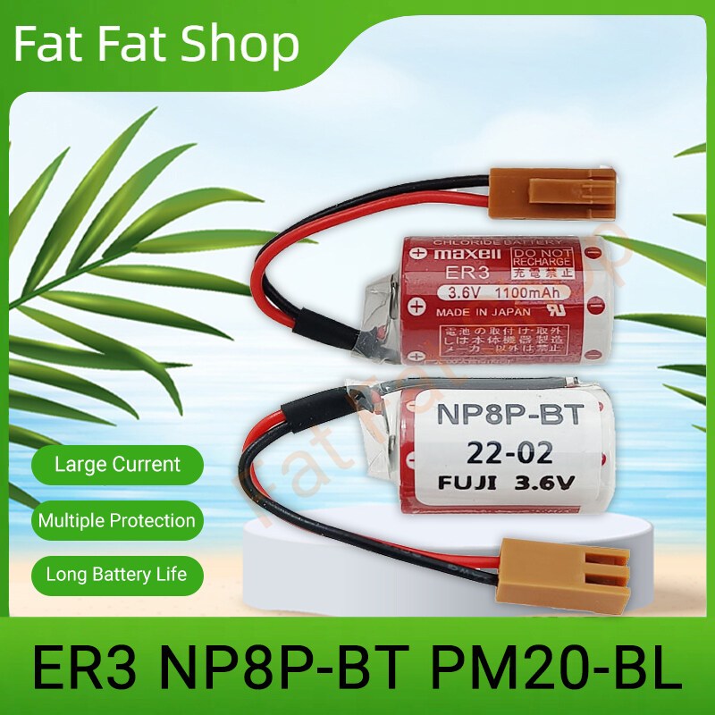 ER3 NP8P-BT PM20-BL แบตเตอรี่ 1/2AA 3.6V 1100mAh เหมาะสําหรับ PLC อุตสาหกรรมควบคุมเมนบอร์ด RTC ลิเธี