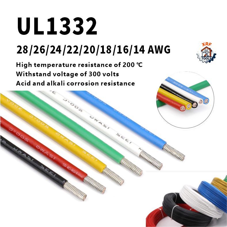 สายอุณหภูมิสูง UL1332 PTFE เคลือบดีบุกชุบลวดอุณหภูมิสูง FEP พลาสติกฉนวนอุณหภูมิสูงสายทองแดงอิเล็กทรอ