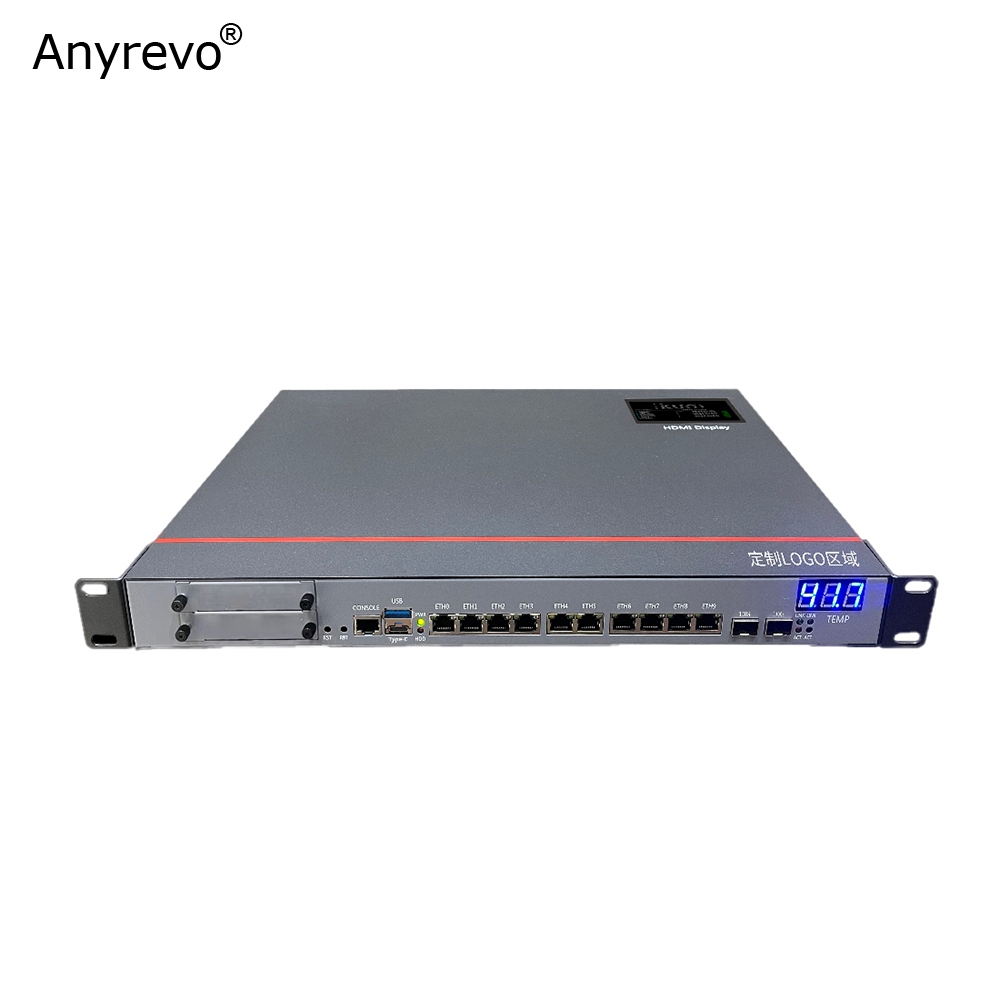 1U Rackmount Router Intel Core i9 9900T Octa Core คอมพิวเตอร์ 10 x 2.5G LAN 8 x 10G SFP+ สําหรับ pfS
