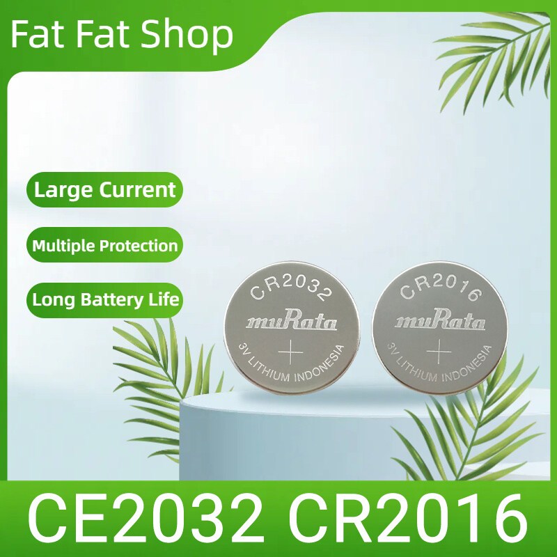 Murata CR2032 CR2025 CR2016 แบตเตอรี่ลิเธียมปุ่มอิเล็กทรอนิกส์ 3V, เหมาะสําหรับอุปกรณ์ควบคุมระยะไกลร