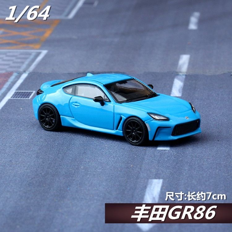 Tuyi POP RACE Co-Branded 1: 64 Toyota GR86 Blue S5-02 จําลองรถรุ่น JDM อารมณ์เครื่องประดับคอลเลกชัน