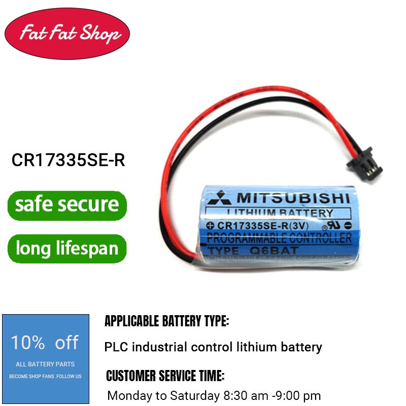 CR17335SE-R 3V Q6BAT เหมาะสําหรับ Mitsubishi Q Series Server PLC แบตเตอรี่ลิเธียม GT15-BAT