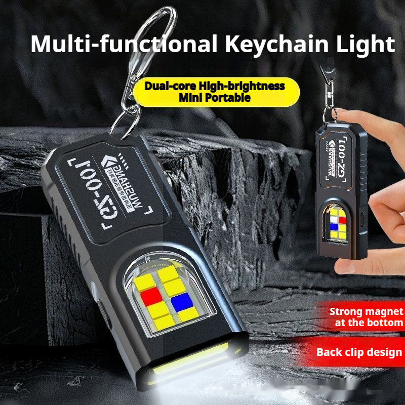 พวงกุญแจไฟ LED ขนาดเล็ก 5 ชิ้น ชาร์จได้ผ่าน USB ทนน้ำ มาพร้อมคลิปสำหรับตั้งแคมป์และเดินป่า