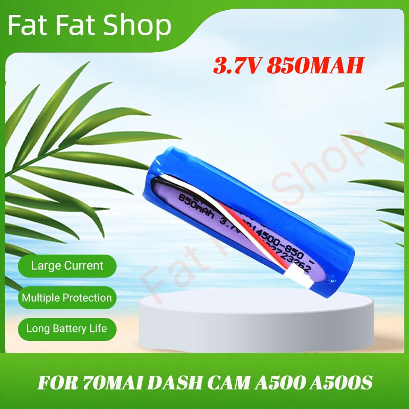 แบตเตอรี่ลิเธียมไอออน 3.7V 850mAh เหมาะสําหรับ 70mai เครื่องบันทึกการขับขี่ A500 A500s Hmc1450, ปลั๊