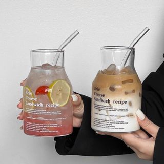 แก้วกาแฟ มัทฉะ ถ้วยมัทฉะ แก้วน้ำ แก้วแก้วพิมพ์การ์ตูน แก้วกา…