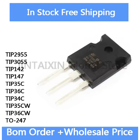 1-5PCS TIP2955 TIP3055 TIP142 TIP147 TIP35C TIP36C TIP34C TIP35CW TIP36CW TO-247 IC ในสต็อกขายส่ง