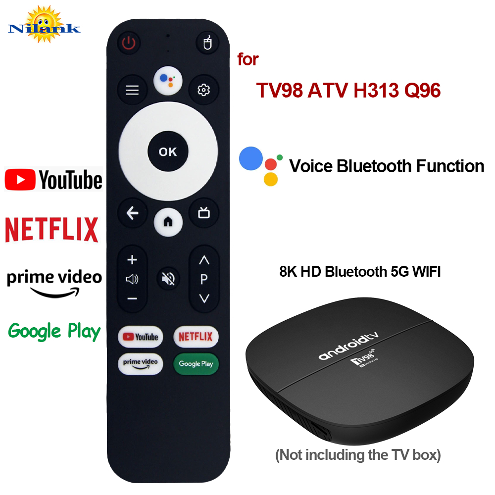 NiLANK รีโมททีวี รีโมท TV98, H313, Q96 TV Box 8K HD - รองรับบลูทูธและควบคุมด้วยเสียง