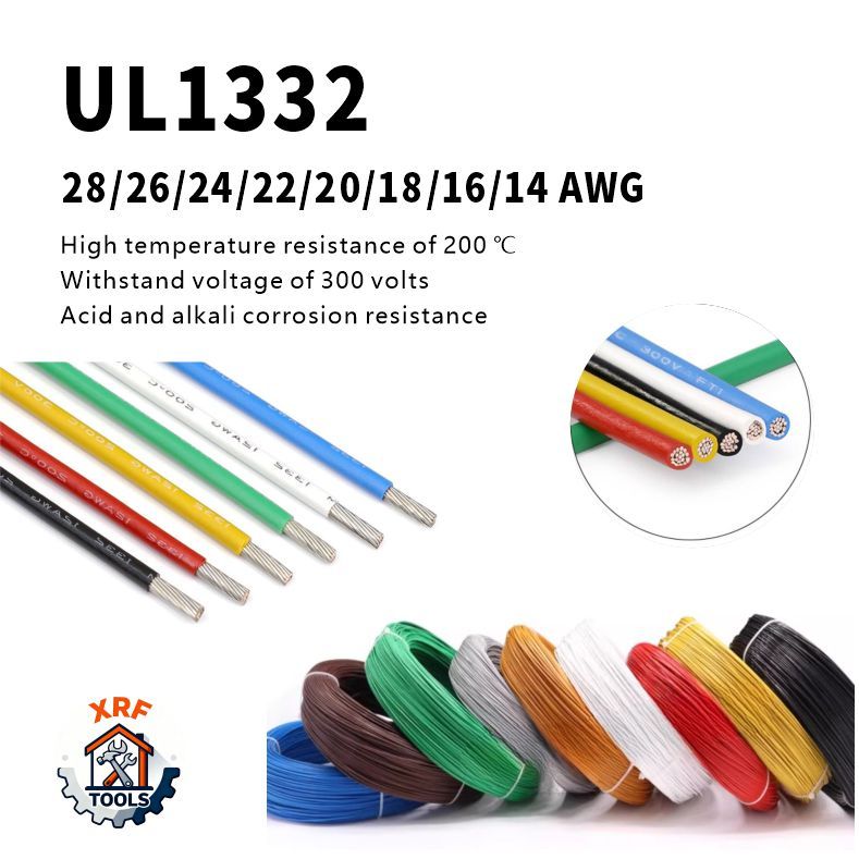 PTFE ลวด UL1332 ลวด 22/20/18/16/14 AWG Teflon ดีบุกชุบลวดอุณหภูมิสูง teflon ดีบุกชุบลวดอุณหภูมิสูง F