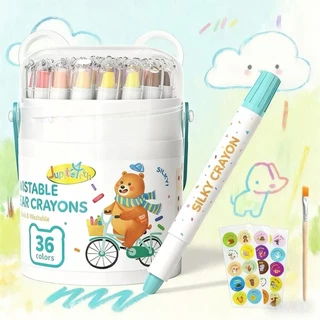 สีเทียน จัมโบ้ใหญ่ สีเทียนจัมโบ้ใหญ่ สีเทียนเด็กปลอดสารพิษ ขวบ48ชิ้น ทำความสะอาดง่าย มาพร้อมกับกระดาษวาดภาพ