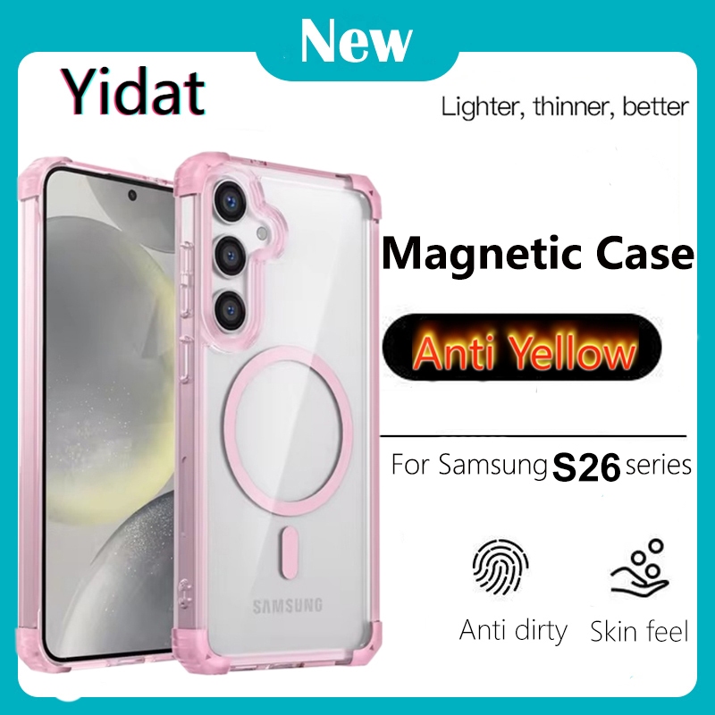อะคริลิคถุงลมนิรภัยแม่เหล็กโปร่งใสสําหรับ Samsung Galaxy S26 S25 S24 S23 S22Ultra S26Plus FE กันกระแทกป้องกันฝาครอบใส