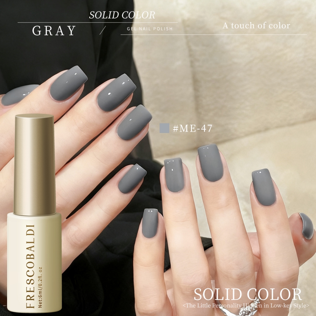 FRESCOBALDI 6ml - ใหม่แฟชั่นสีเทาเจลยาทาเล็บการแสดงผลยาวนานสำหรับร้านทำเล็บและการใช้ชีวิตประจำวัน