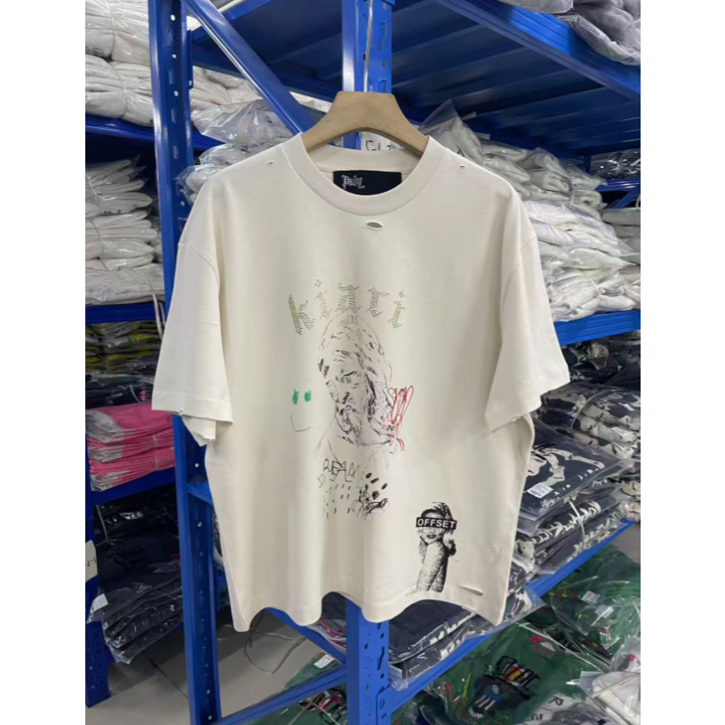 เสื้อยืดแขนสั้น GUOGUO สไตล์ HOLLYWOOD