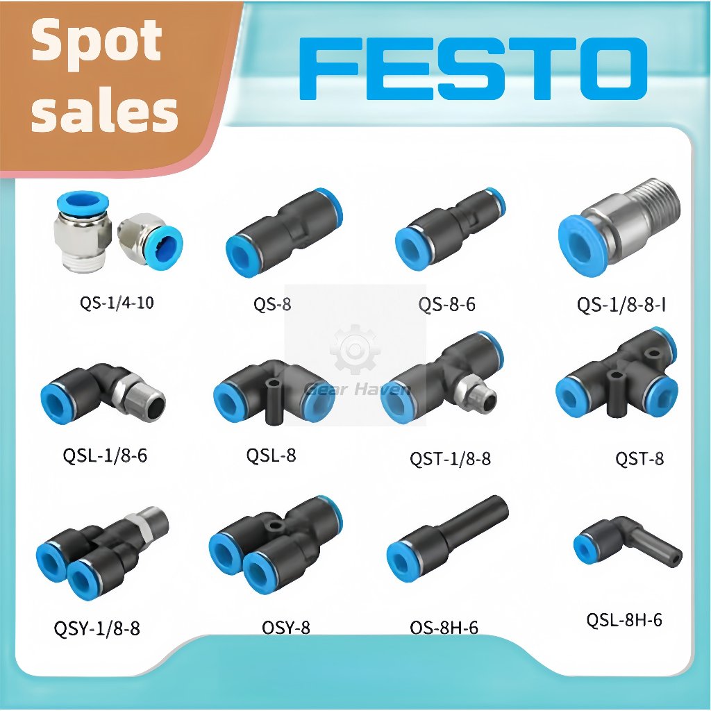 FESTO New Pneumatic Connector Series QS-QSL-4-6-8-10-12-16-1/8-1/4-3/8-1/2 Products