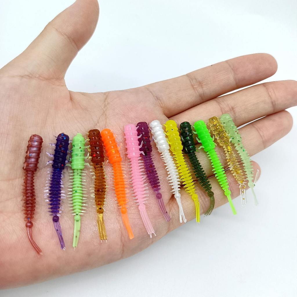 DUODUOYU 10PCS ใหม่ Mini Soft Fishing Lure 0.45g/45mm Ocean Rock Lure Bass ปลาอ่อน Swimbait เหยื่อปลอมตกปลา