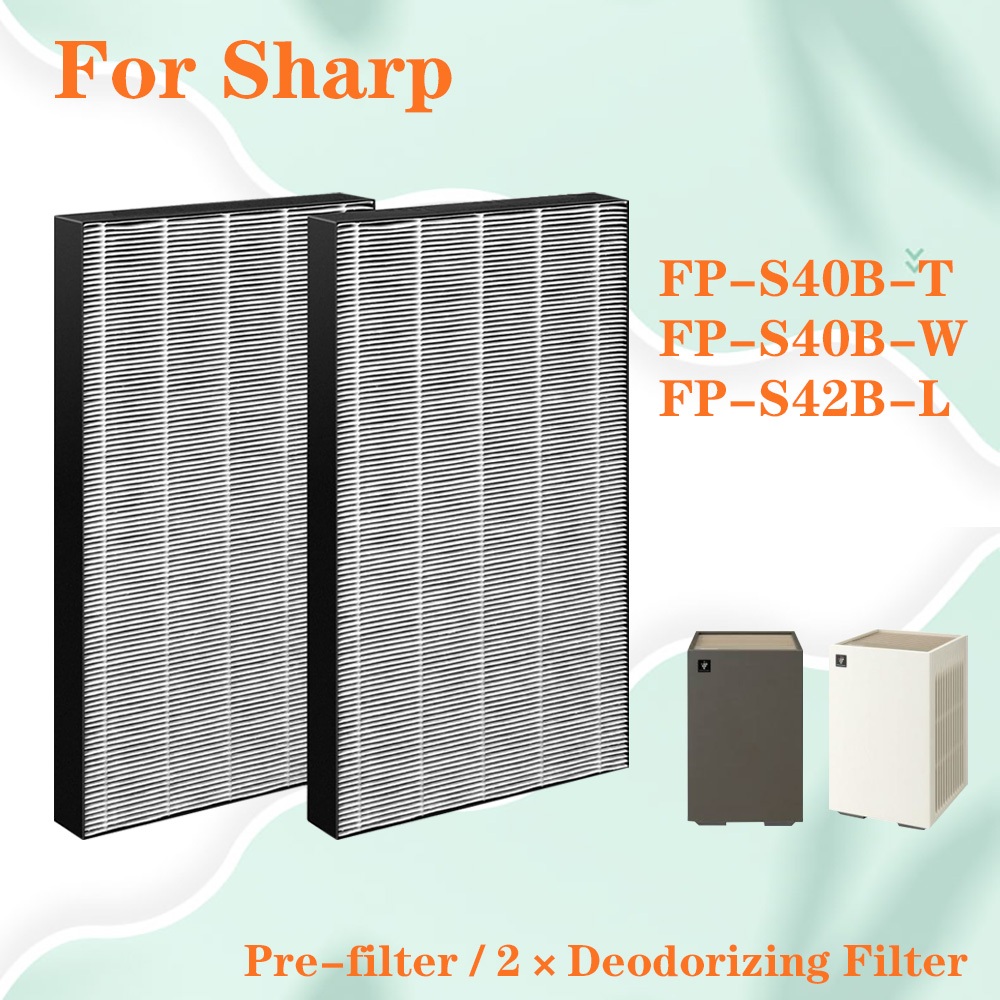 Replacement FZ-S40S2E แผ่นกรองกําจัดกลิ่นสําหรับเครื่องฟอกอากาศ Sharp FP-S40B-T ,FP-S40B-W ,FP-S42B-