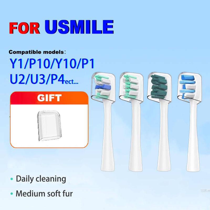 12PCS สําหรับ Usmile เปลี่ยนหัวแปรงสีฟันไฟฟ้า Y1/Y1S/Y2/Y3/Y4/U1/U2/U3/U4/U2S/P1/P3/P10/P10pro เปลี่