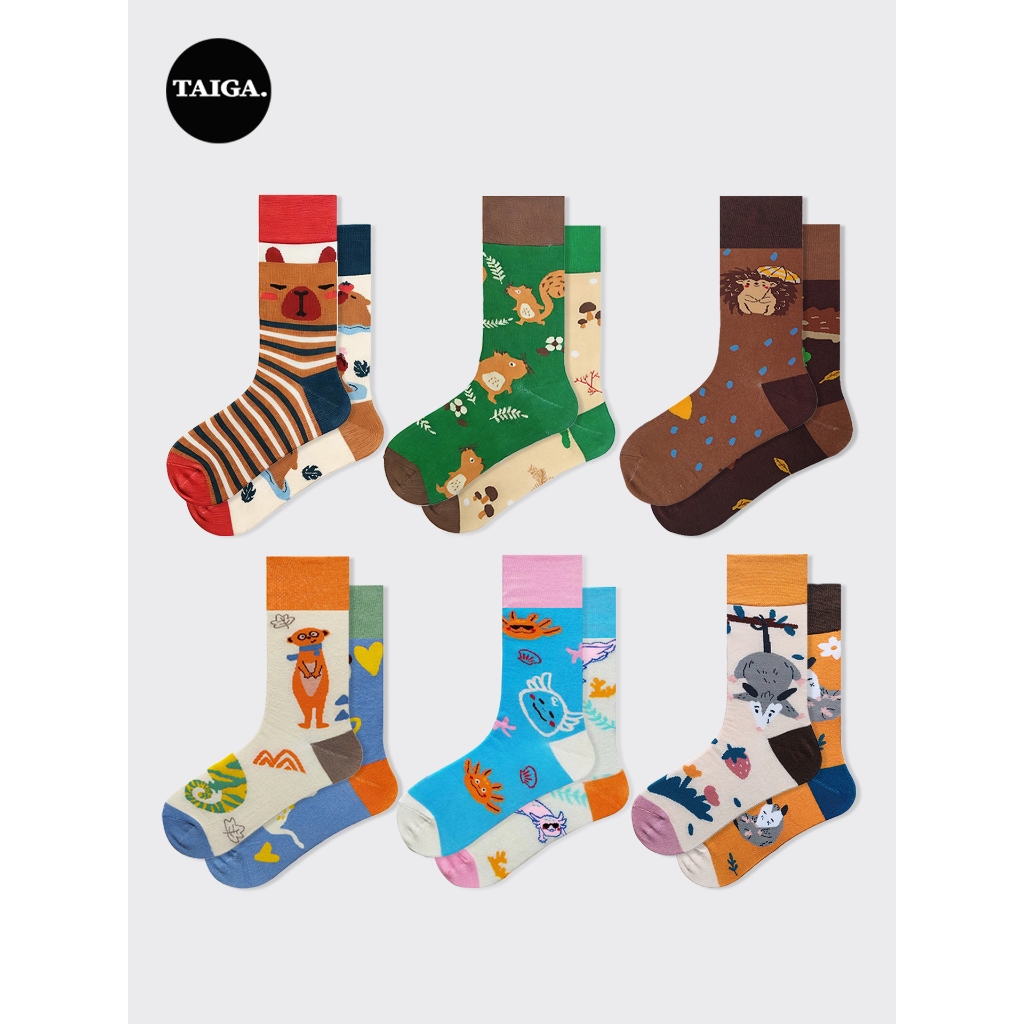 Animal Cute Mismatched Socks ผู้หญิง