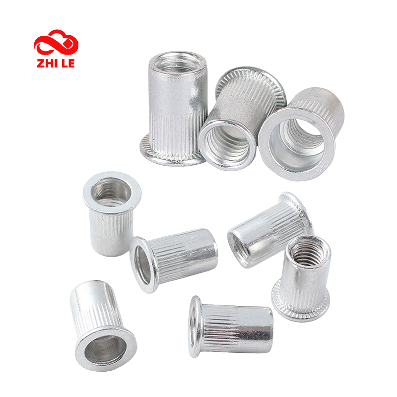 M3 M4 M5 M6 M8 M10 M12 อลูมิเนียม Rivnut แบนหัวเกลียว Riveter Nut แถบแนวตั้ง Rivets ใส่ Nutsert หมวก Rivet Nuts
