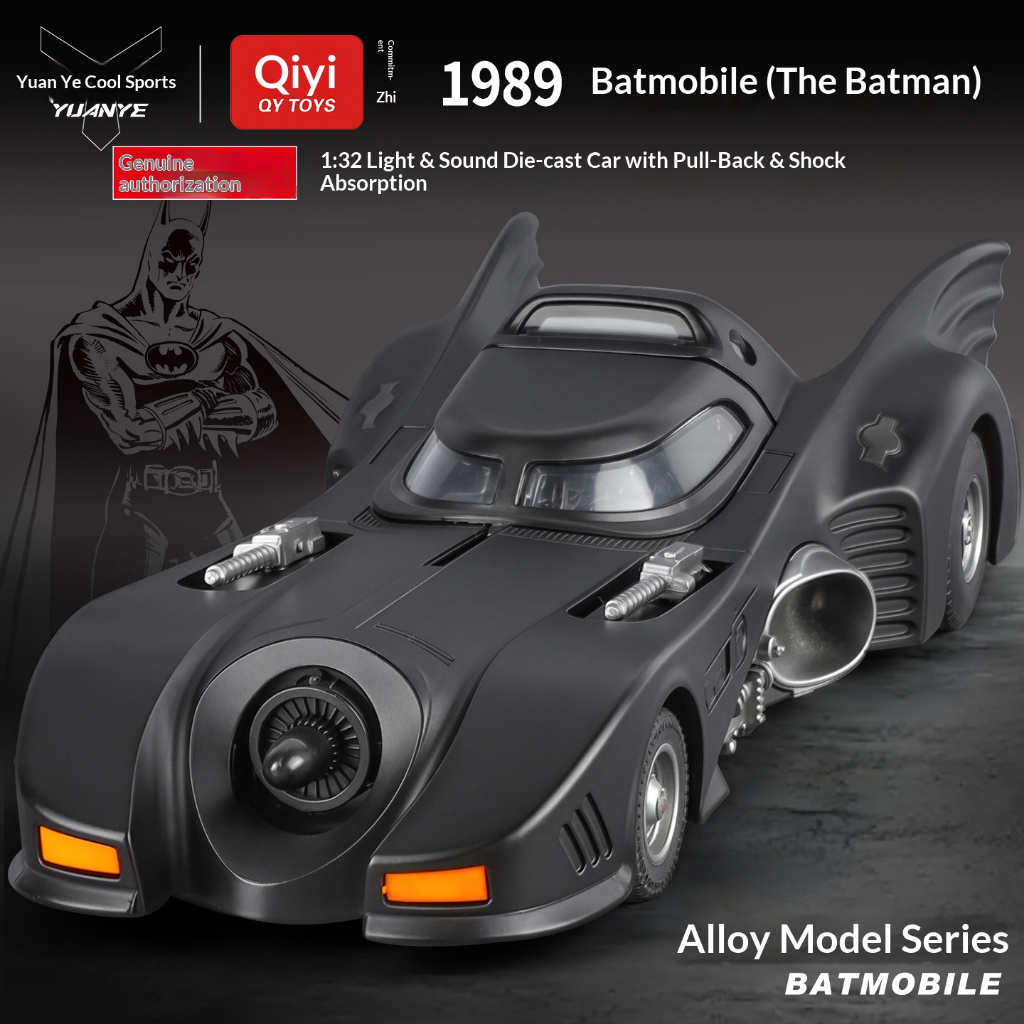 DL 1:32 Batman 1989 Chariot โลหะของเล่นรถDiecastรถสําหรับชายเด็กจําลองเสียงLight Effectของขวัญงานอดิเรกคอลเลกชัน
