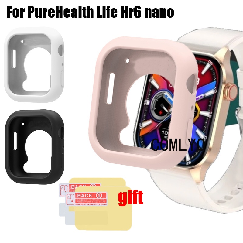 สําหรับ PureHealth Life Hr6 nano กรณีสมาร์ทนาฬิกากันชนป้องกันซิลิโคนนุ่มครึ่ง HD ป้องกันหน้าจอฟิล์ม