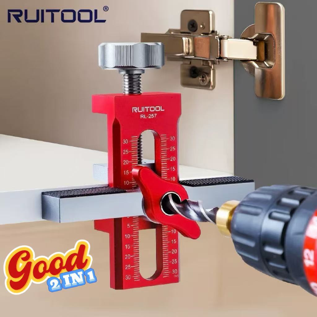 [RUITOOL] อุปกรณ์ติดตั้งประตูตู้ตัวระบุตําแหน่งการติดตั้งมัลติฟังก์ชั่น Rebounder Hole Opener ตู้เสื