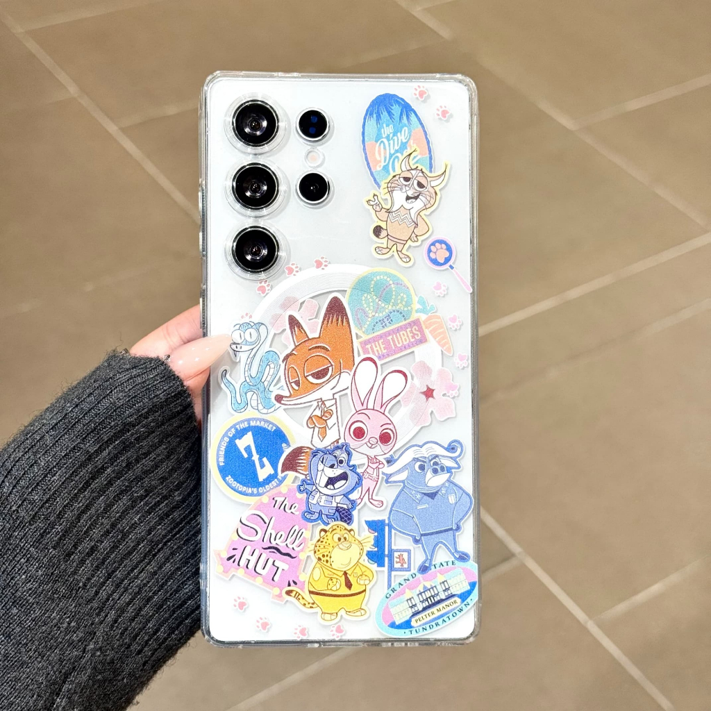 การ์ตูนน่ารัก เมืองสัตว์บ้า Magnetic วงเล็บ เคส Samsung Galaxy S26 Ultra S26 Plus S26 S25 FE S25 Ultra S25 Plus S25 S24FE S24 Ultra S24 S23FE S23 Ultra A57 A56 A37 A36 A55 A54 A35 A34 5G Case เคสโทรศัพท์ใหม่ TPU ซิลิโคนอ่อนนุ่มป้องกันการตก เคสมือถือซัมซุง