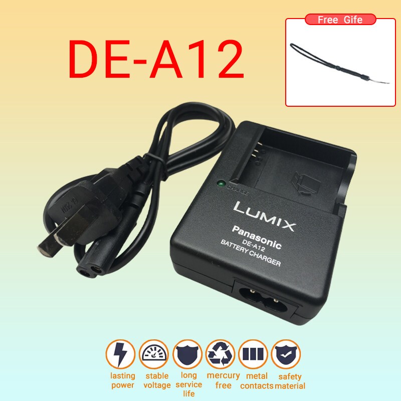 Panasonic DE-A12 A12 Charger, เหมาะสําหรับ CGA-S005E S005GK DC122 แบตเตอรี่, ใช้งานร่วมกับ Lumix DMC