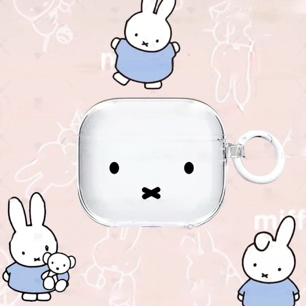 เข้ากันได้กับ AirPods 5/Pro3/4 (ANC)/4/Pro2/3/Pro/2/1 Miffy สําหรับ AirPods กรณีกันกระแทกฝาครอบหูฟังใส
