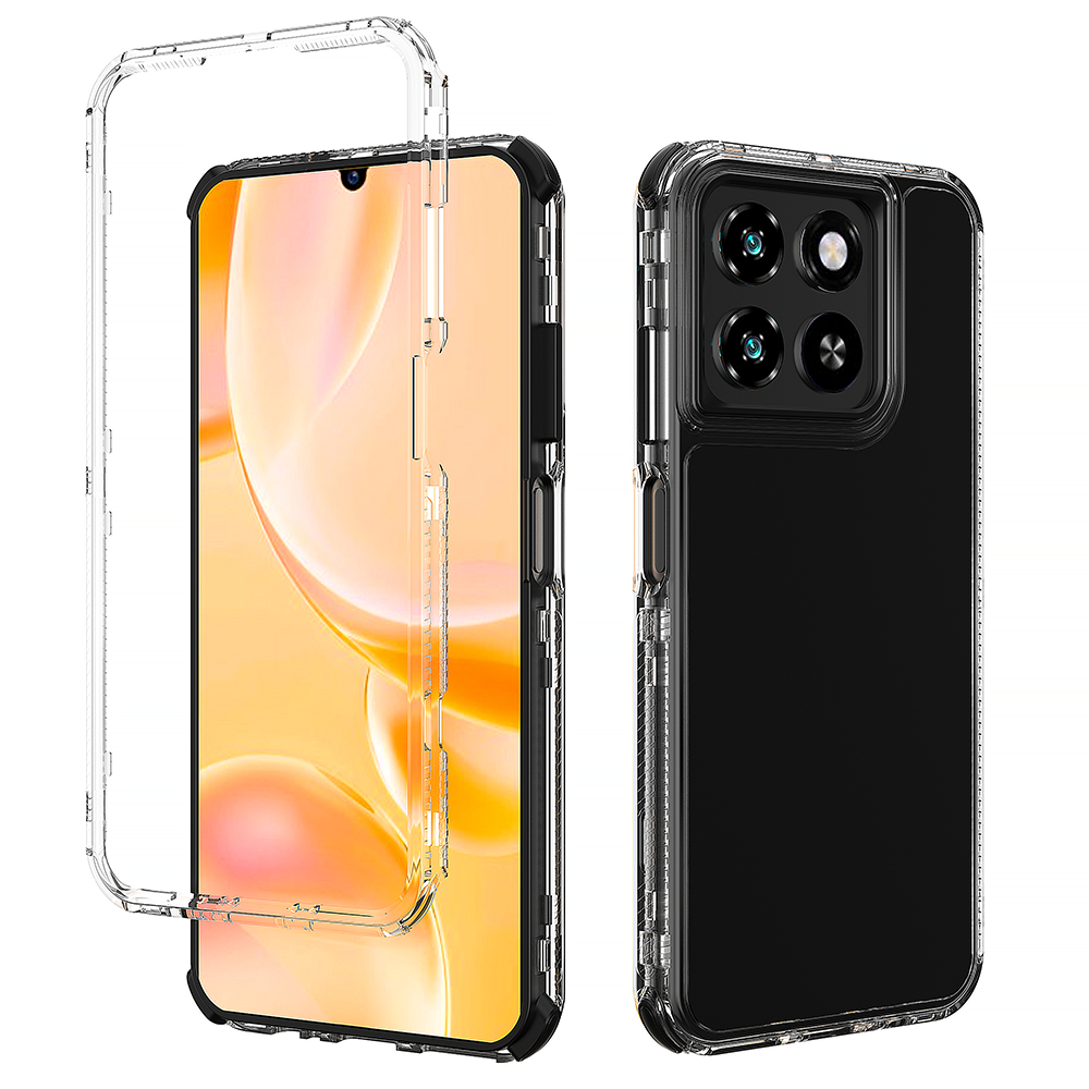 ZTE Blade A35 A55 A35E โทรศัพท์ Clear Case,3 ใน 1 Hybrid ถุงลมนิรภัยมุมกันกระแทกกันชนฝาครอบโทรศัพท์ป