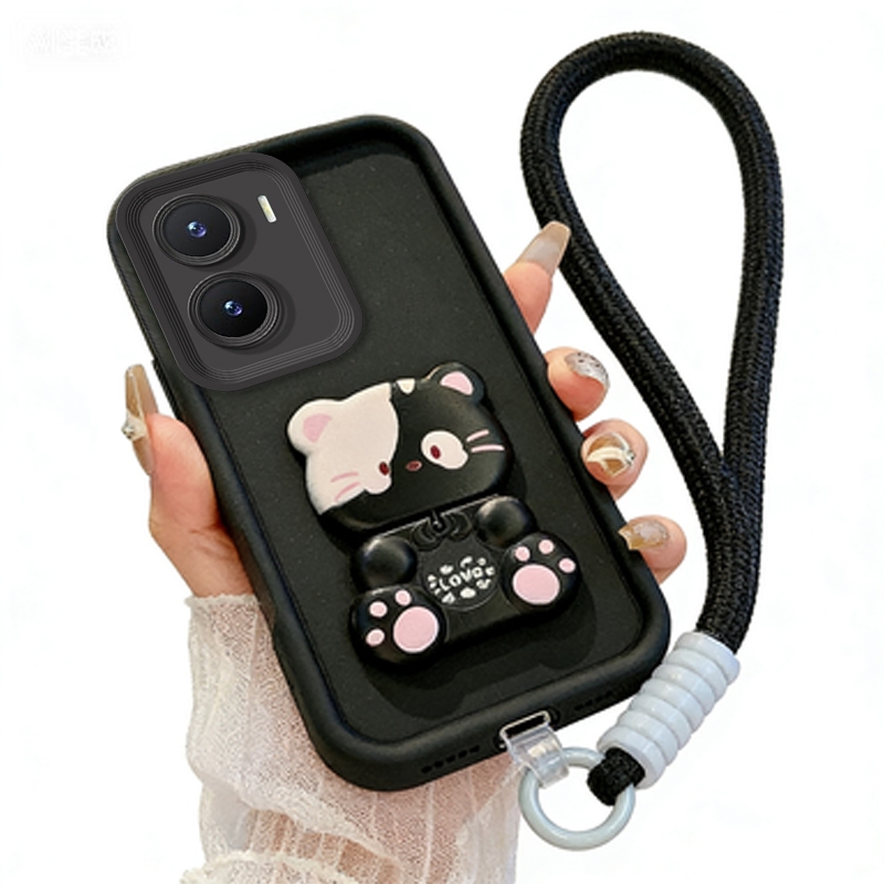 สําหรับ VIVO Y03 y28 y02 y02t y02a Y18 4G Y28S 5G Y03T Y03A Y18i เคสโทรศัพท์ Softcase ฝาครอบแมวน่ารั