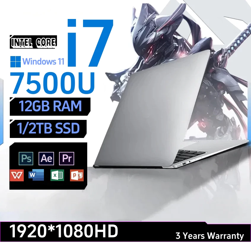 2026 ใหม่ Intel พับแล็ปท็อป 14.1 นิ้ว i7 7500U แล็ปท็อป 12GB 2TB SSD 1920x1080 ความละเอียดการศึกษาคอมพิวเตอร์สำนักงาน / Windows 11 Pro / แป้นพิมพ์ภาษาไทย
