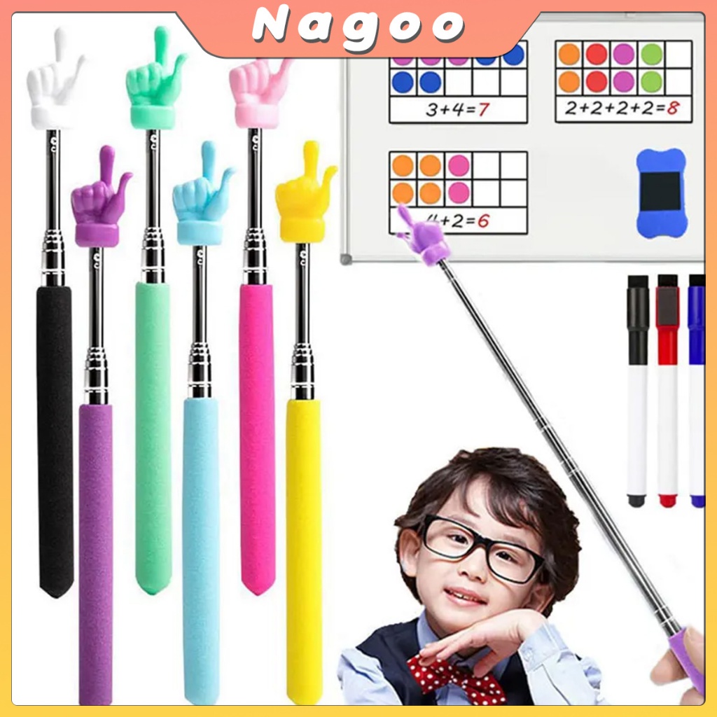 Nagoo ไม้ชี้ไวท์บอร์ด ไม้ชี้นิ้วมือ การออกแบบนิ้ว pointer presentation แบบพกพา Teacher Pointer