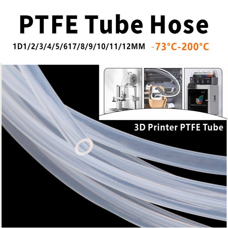 PTFE Teflon Tube ความโปร่งใสสูงต่างๆพิมพ์หลอด 3D เครื่องพิมพ์ 3D ชิ้นส่วนเครื่องพิมพ์เหมาะสําหรับ 3D
