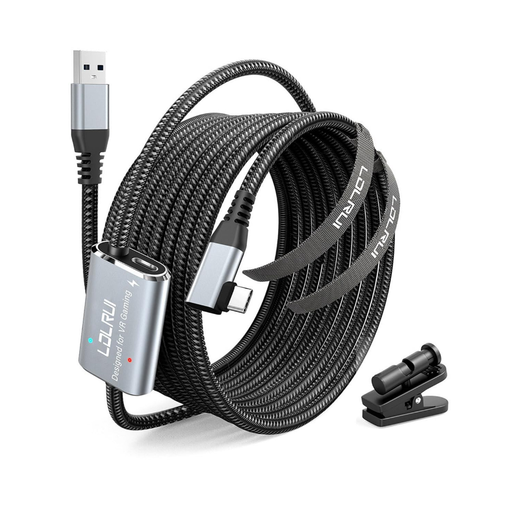 LDLrui VR Link สายชาร์จและ 5Gbps Braided USB3.0 ถึง USB C สายชาร์จสําหรับ Meta Quest 3S/Oculus Quest