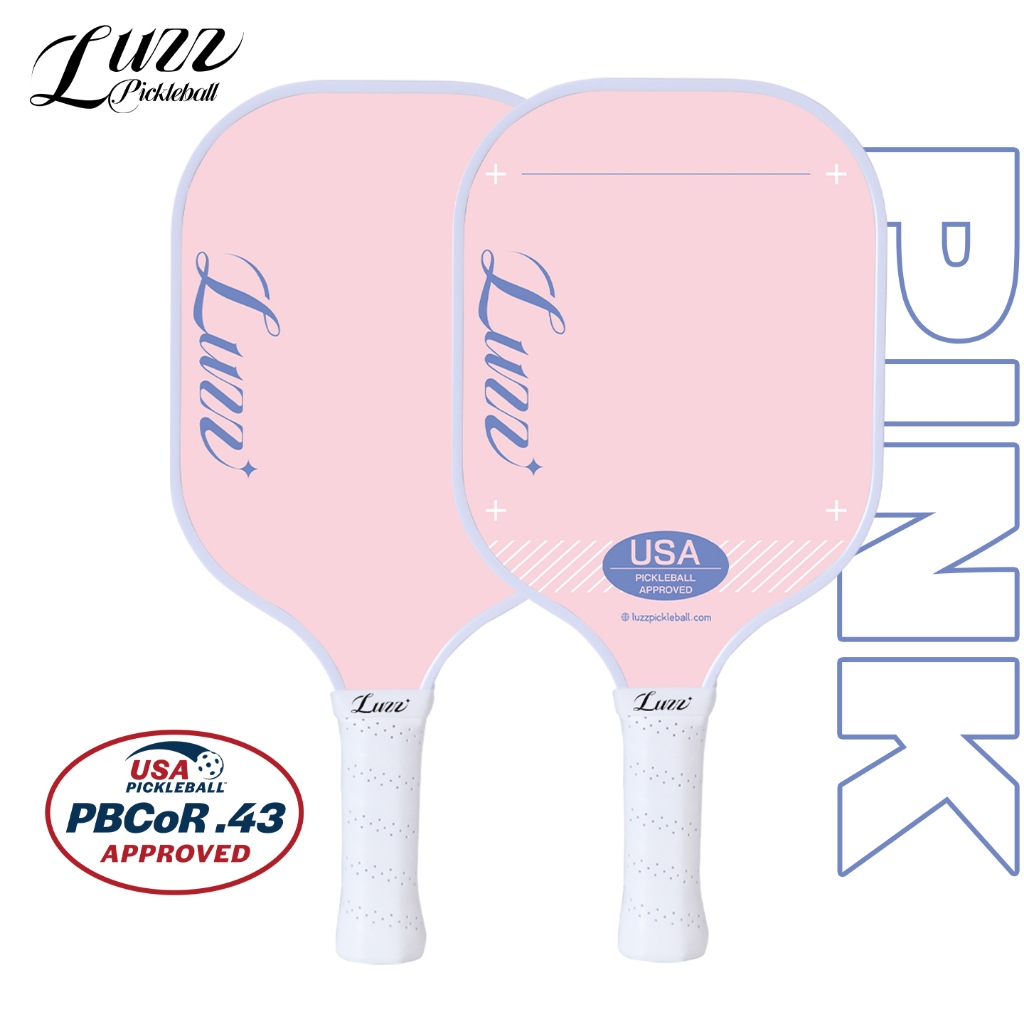 Luzzpickleball Paddle สีชมพู ขนาด 16 มม. จากคาร์บอนไฟเบอร์ T700