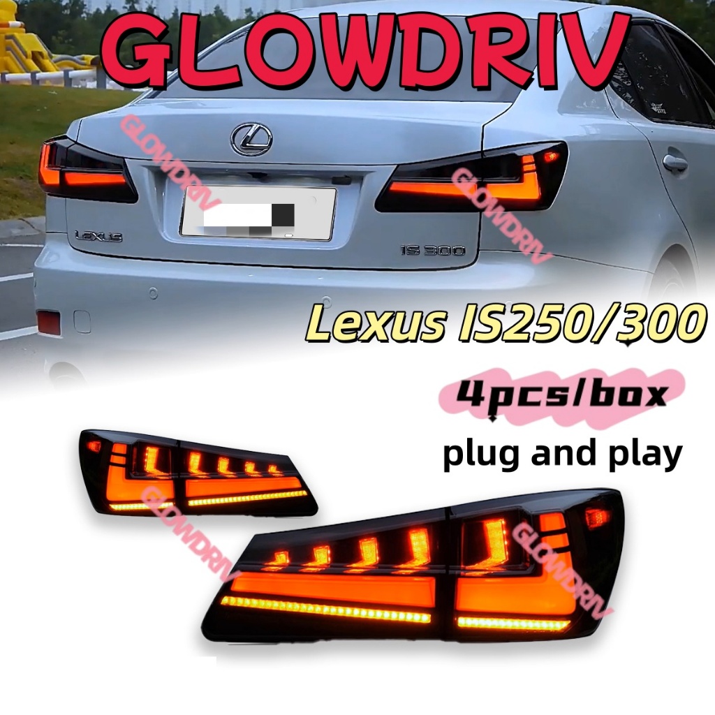 ไฟท้าย LED Lexus IS250 IS300 2006-2012 ประกอบอัพเกรดหลอดไฟวิ่งร้องเพลง